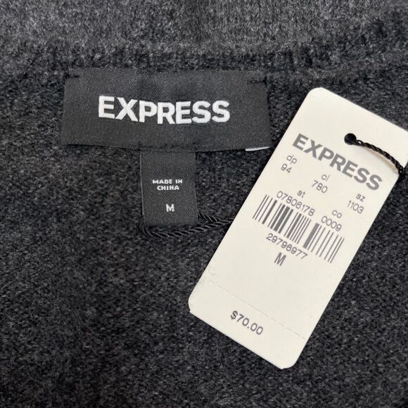 Express Women’s Strappy Ribbed Knit Midi Dress Medium Charcoal Gray Bodycon NWT - Picture 9 of 10